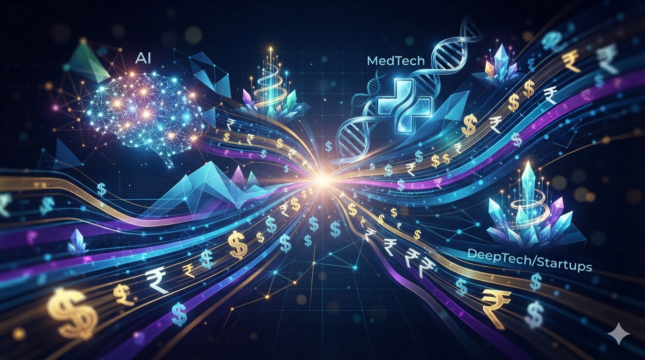 funding around tech concepts like AI, medtech, startups, deeptech